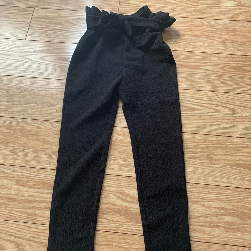 Tight girls black pants high wasted